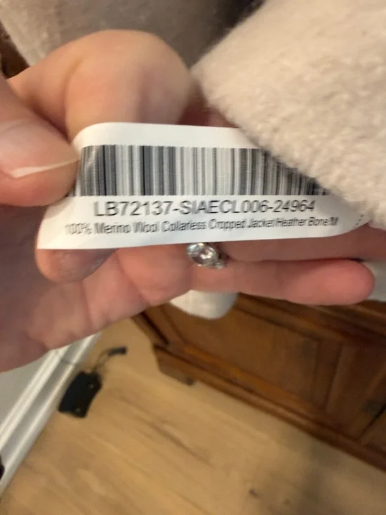 NWT Quince 100% Merino Wool Collarless Cropped Jacket - Bone - M - Picture 11 of 14